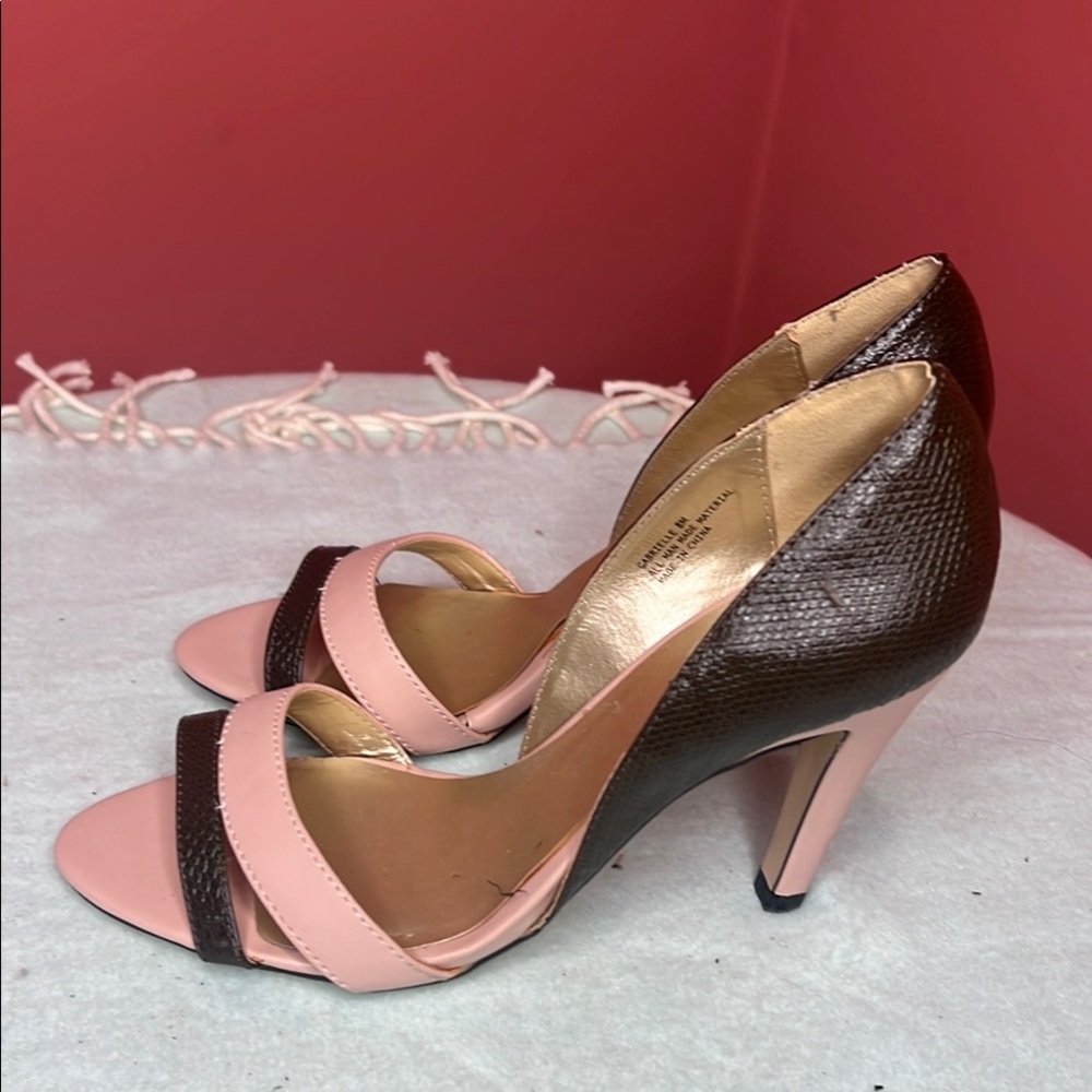 Shoe Dazzle Two-Tone Pink and Brown Heels - Picture 7 of 10